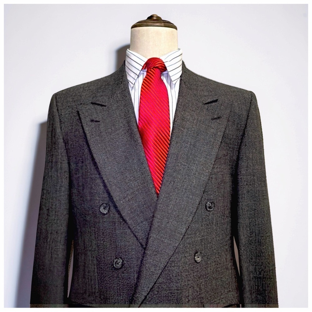 Joseph Abboud JoA II Double Breasted Blazer| 40R | Charcoal Wool | Classic - Picture 6 of 12